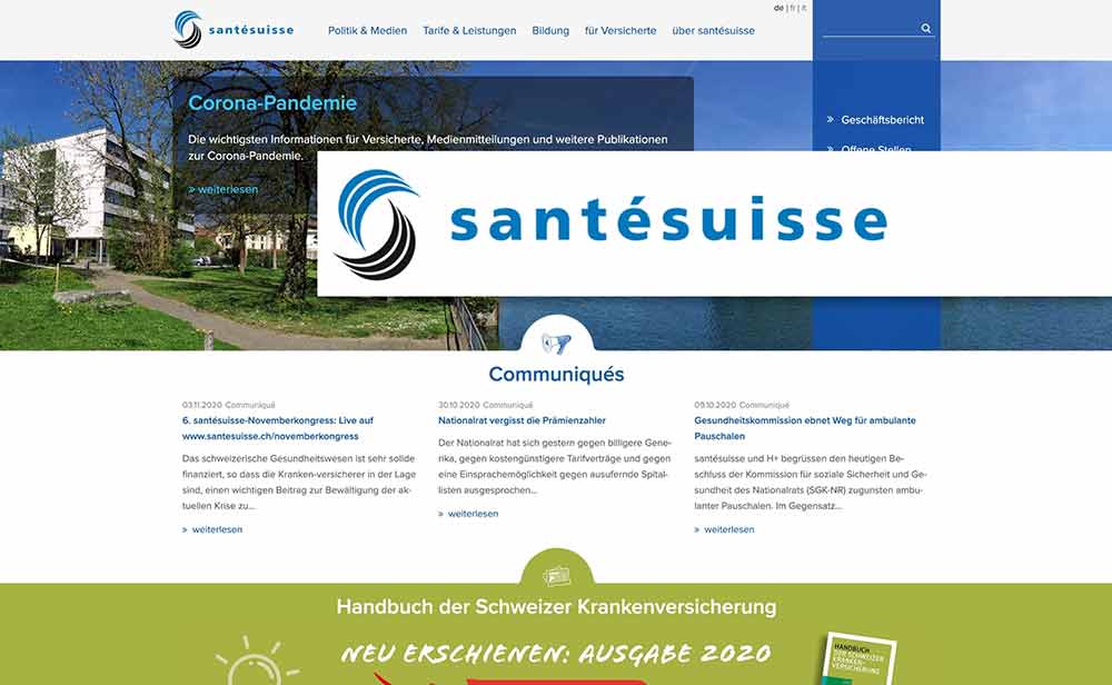 santésuisse Corporate Website und Extranet mit TYPO3 und SSO